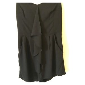 Black strapless romper